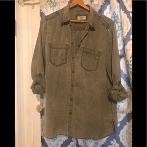 Express Olive Green Utility Top